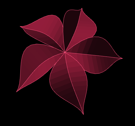 Red Five-petal Flower Model